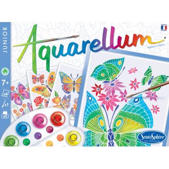 Aquarellum Junior Motyle i Kwiaty 4 obrazy A5 i farby 6500