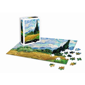 Puzzle 1000 Pole Pszenicy z Cyprysami (Van Gogh), Calypto