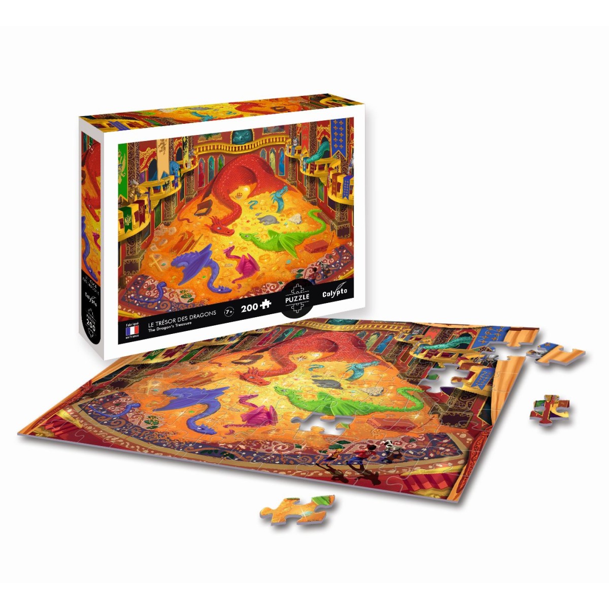 Puzzle 200 elementów Skarb Smoków, Calypto