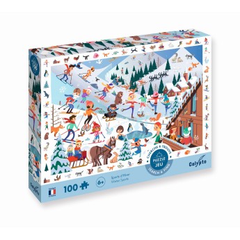 Calypto Puzzle obserwacyjne 100 elementów Zimowe Sporty 7500