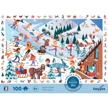 Calypto Puzzle obserwacyjne 100 elementów Zimowe Sporty 7500