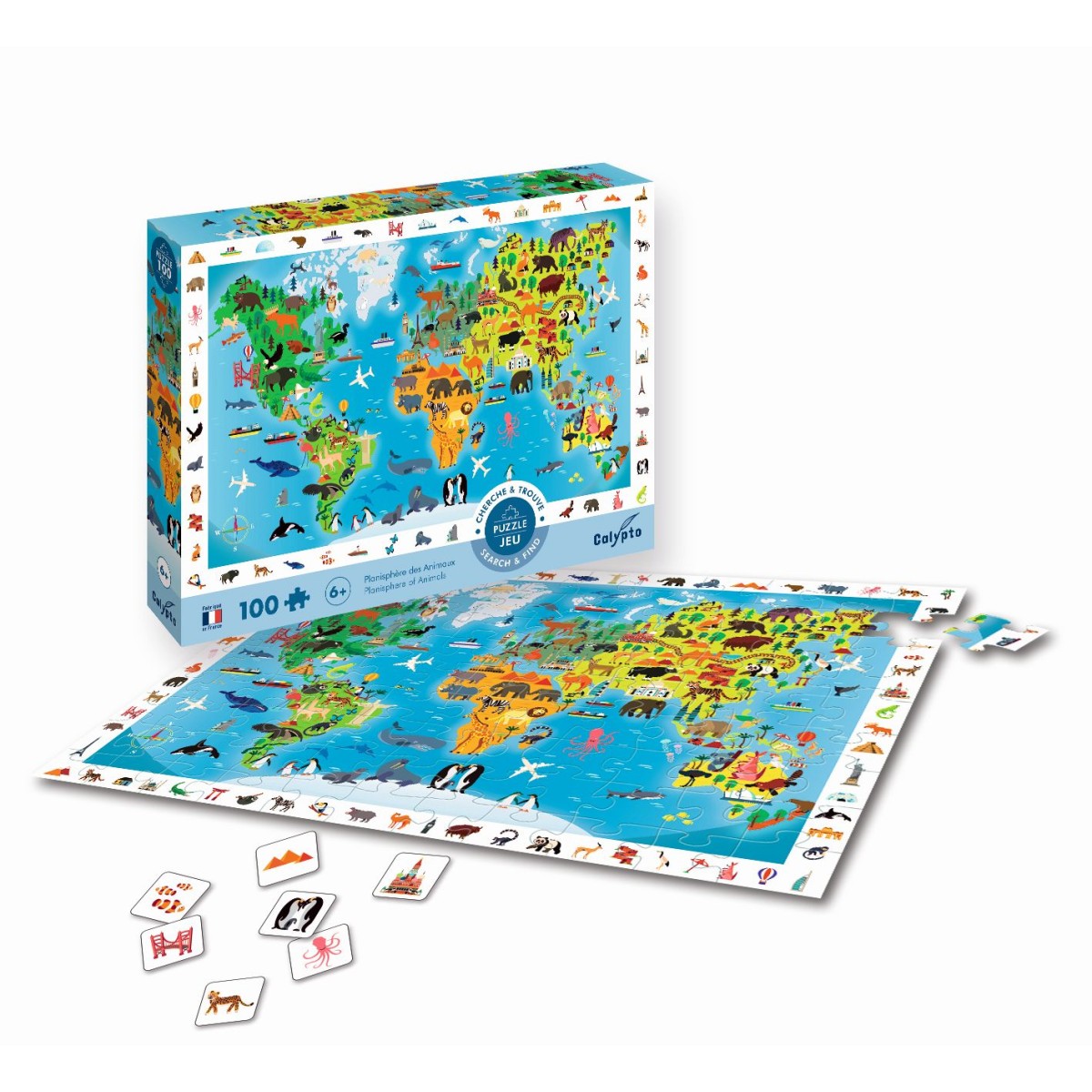 Puzzle obserwacyjne 100 Zwierzęta Świata, Calypto