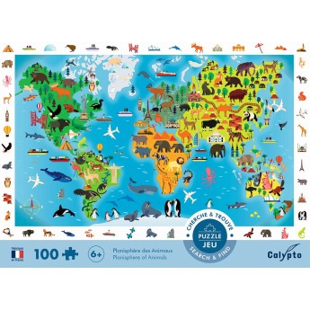 Calypto Puzzle obserwacyjne 100 elementów Zwierzęta Świata 7501