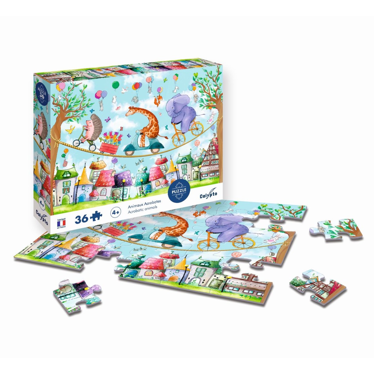 Puzzle 36 elementów Zwierzęcy akrobaci, Calypto +4