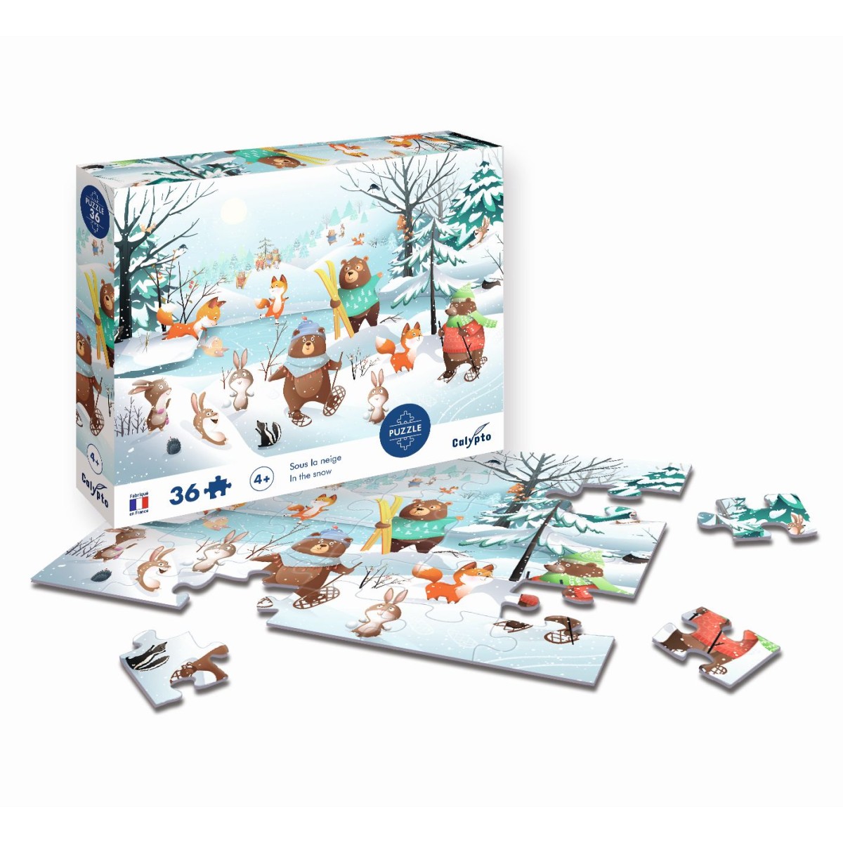 Puzzle 36 elementów Zabawy na śniegu, Calypto