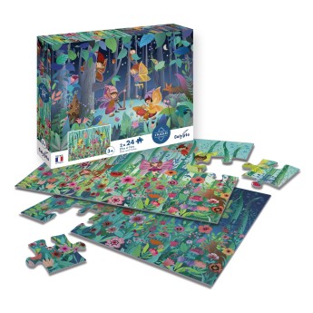 Puzzle 2x24 el. Wróżki i Elfy, Calypto