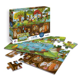 Puzzle 2x24 el. Nad ziemią i pod ziemią, Calypto
