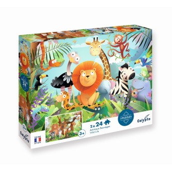 Calypto Puzzle 2x24 elementy Dzikie Zwierzęta 7700