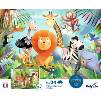 Calypto Puzzle 2x24 elementy Dzikie Zwierzęta 7700