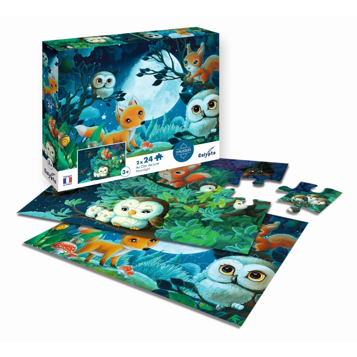 Puzzle 2x24 elementy W Blasku Księżyca, Calypto