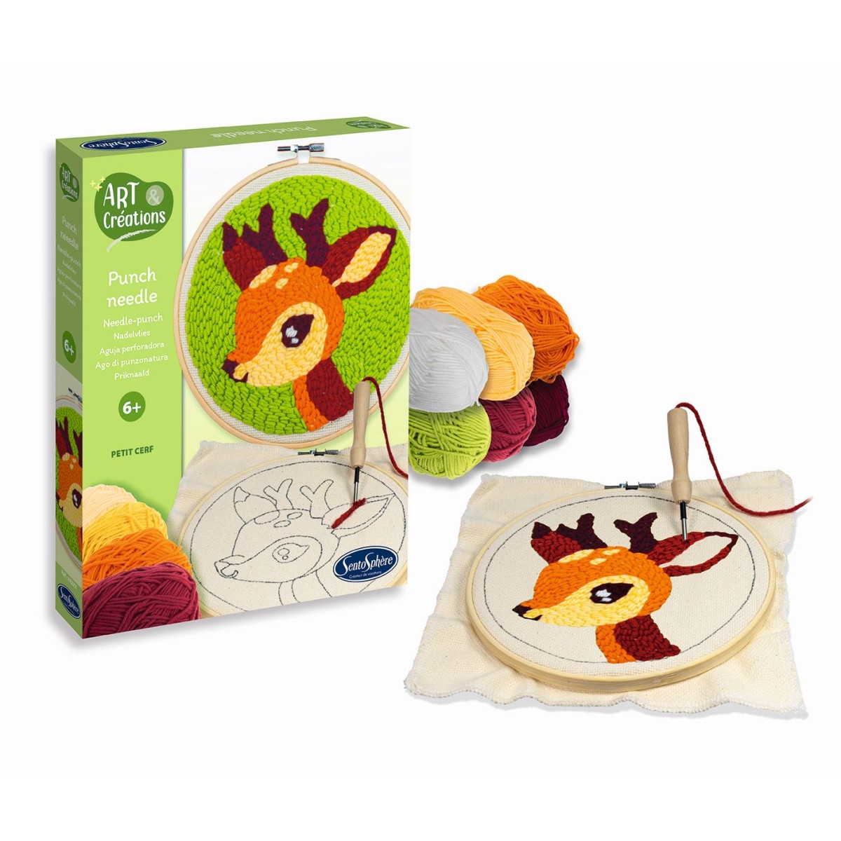 Zestaw punch needle „Jelonek” – haft pętelkowy – SentoSphere