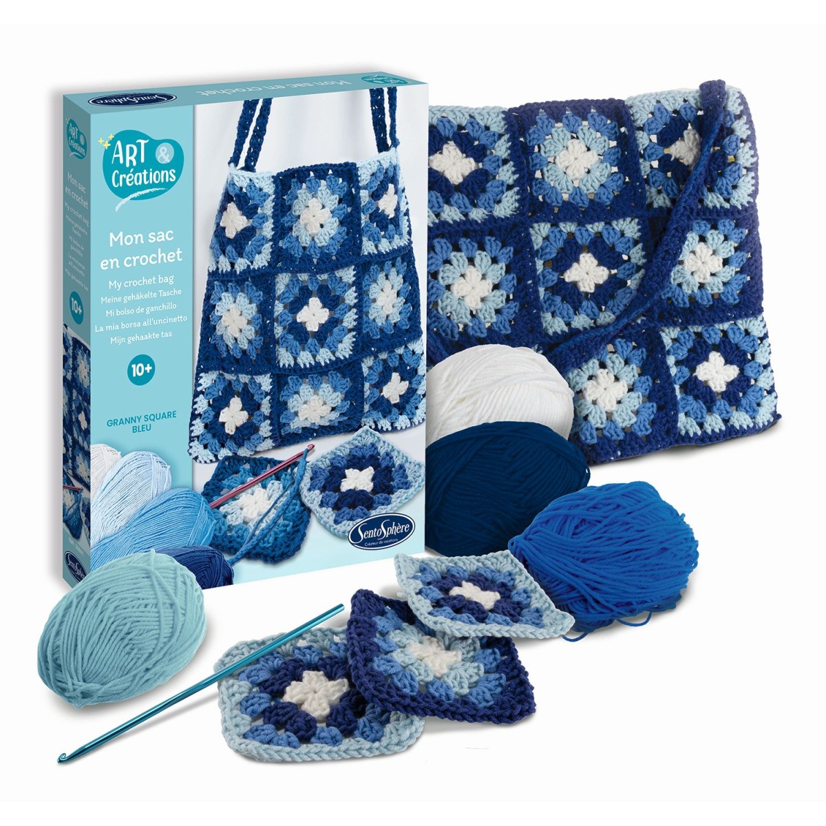 Zestaw do szydełkowania torby „Patchwork” – Granny Square – SentoSphere