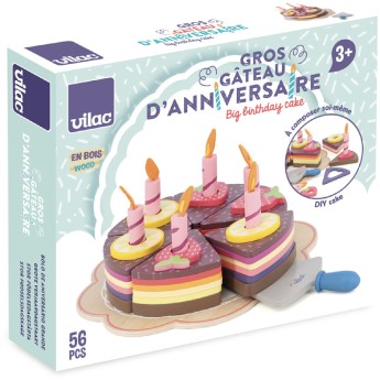 Duże ciasto urodzinowe z drewna, Vilac