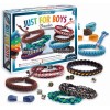 Bransoletki DYI dla chłopaków Just for Boys, SentoSphere – zamknięte opakowanie z zawartością zestawu rozłożoną przed nim