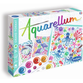 Aquarellum Głębiny Oceanu 3 duże obrazy i farby +7, SentoSphere