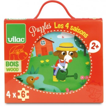 4 Pory Roku puzzle 4x6 elementów drewniane, Vilac