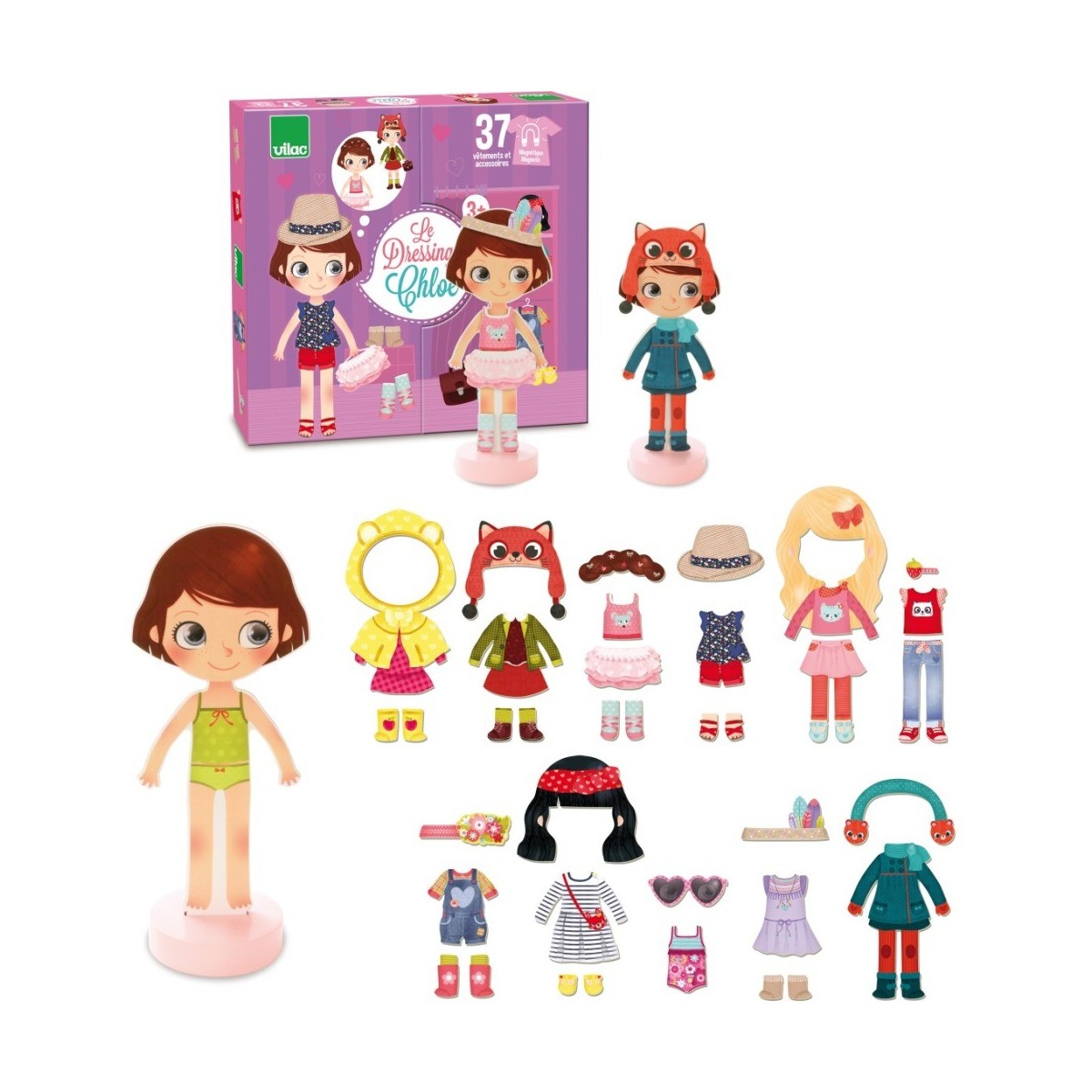 Ubieranka drewniana magnetyczna Chloe gra od 3 lat, Vilac
