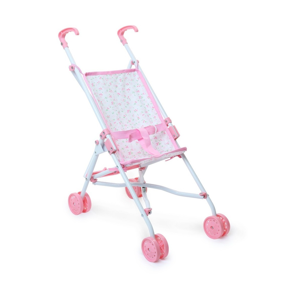 Petitcollin Wózek dla lalek spacerówka biała z kwiatami | Dadum Kraków